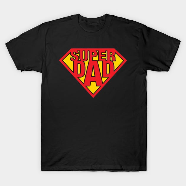 Super Dad Retro Cool Fathers Day Design T-Shirt by rakutenmallor